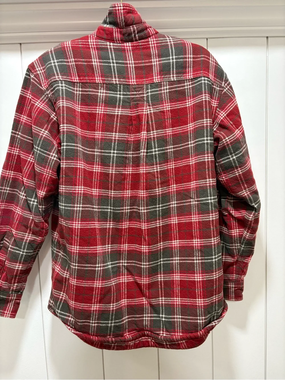 RedHead Sherpa Lined Flannel Shirt Jacket Mens Large Red Buffalo Check Plaid